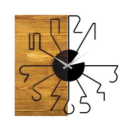 Wallity Reloj de pared decorativo de madera Nogal y Negro
